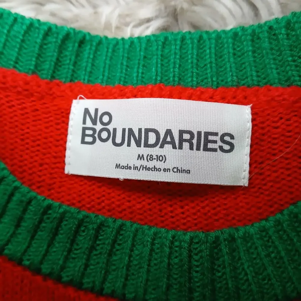 No‎ Boundaries Ugly Christmas Sweater Women’s M (8-10) Grumpy Cat Mugshot